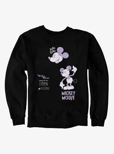 Disney Mickey Mouse Character Model Retro Sketch Sweatshirt
