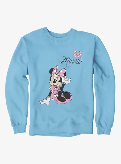 Disney Minnie Mouse Pink Dress Polka Dots Sweatshirt