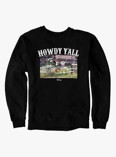 Disney Mickey Mouse Howdy Y'all Fence Post Group Sweatshirt