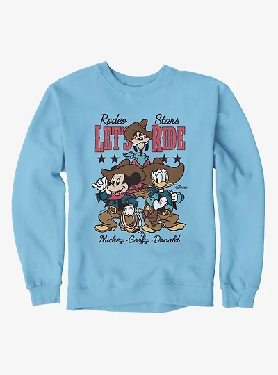 Disney Mickey Mouse Rodeo Stars Let's Ride Goofy Donald Sweatshirt
