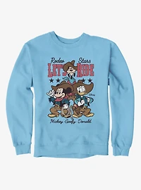 Disney Mickey Mouse Rodeo Stars Let's Ride Goofy Donald Sweatshirt
