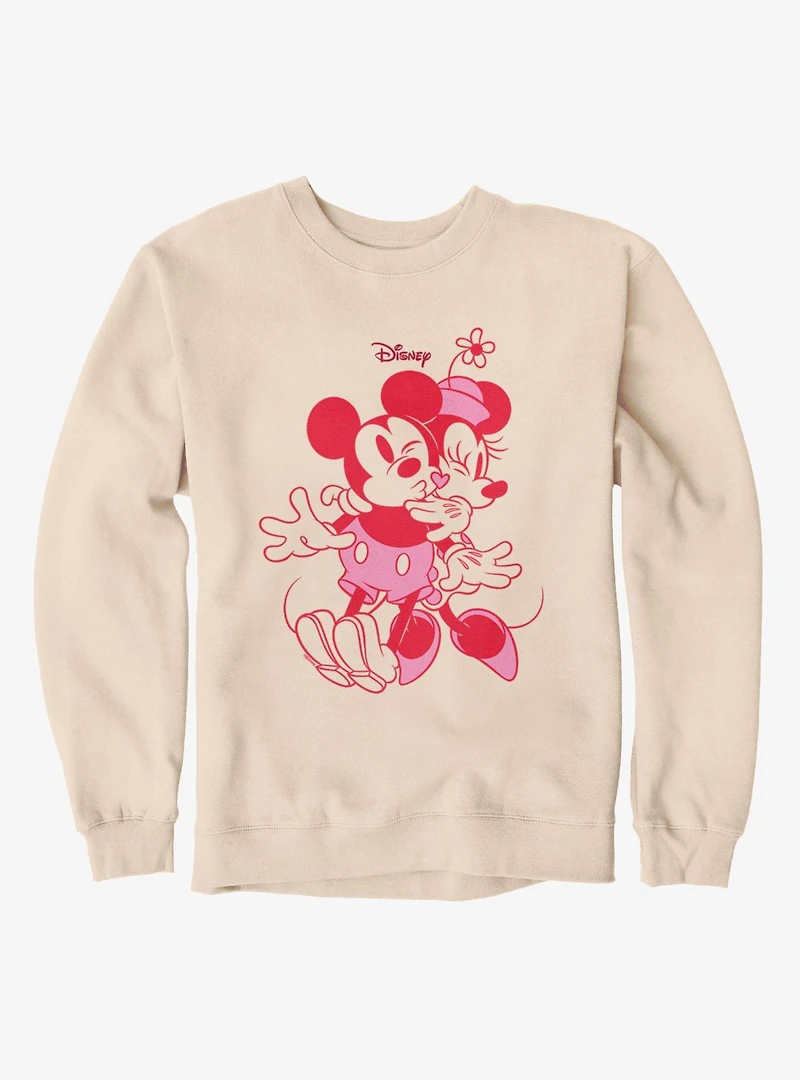 Disney Mickey Mouse Pink Hug And Heart Minnie Sweatshirt