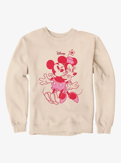 Disney Mickey Mouse Pink Hug And Heart Minnie Sweatshirt