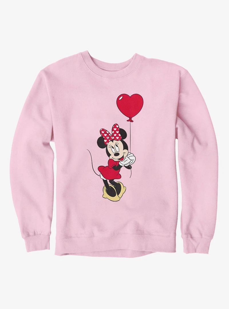 Disney Minnie Mouse Love Red Balloon Heart Sweatshirt