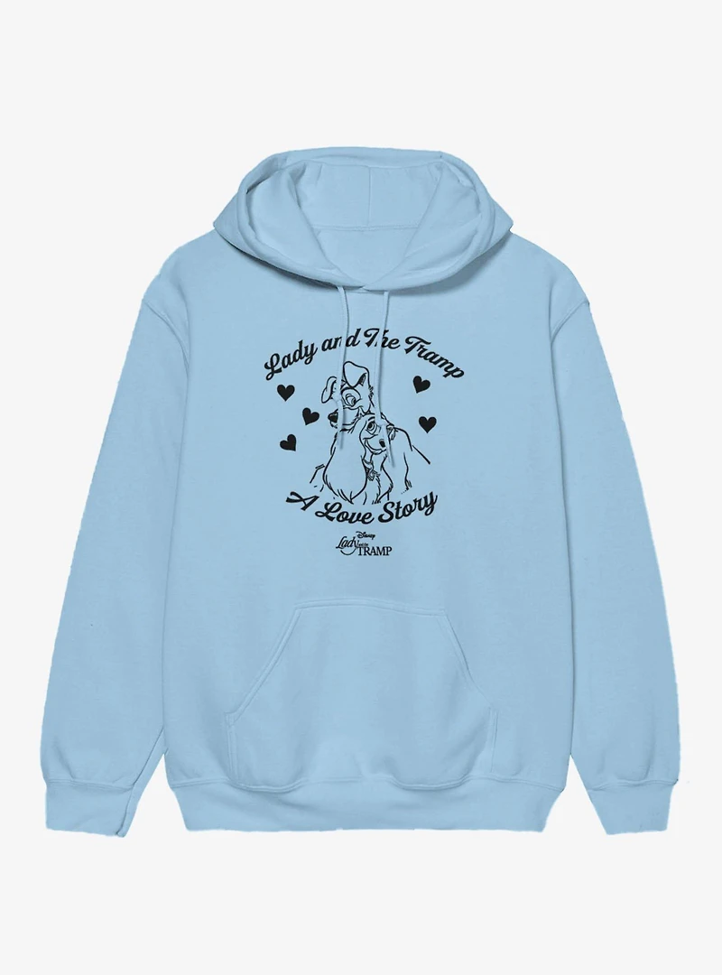 Disney Lady And The Tramp A Love Story Hearts Hoodie
