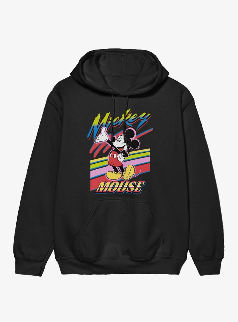 Disney Mickey Mouse Retro Paint Stripes Hoodie