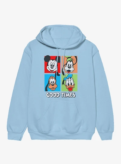 Disney Mickey Mouse Good Times Squares Donald Goofy Pluto Hoodie