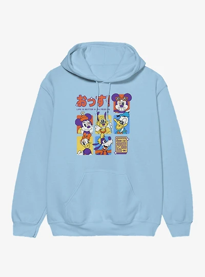 Disney Mickey Mouse Life Is Better With Friends Anime Color Squares Hoodie