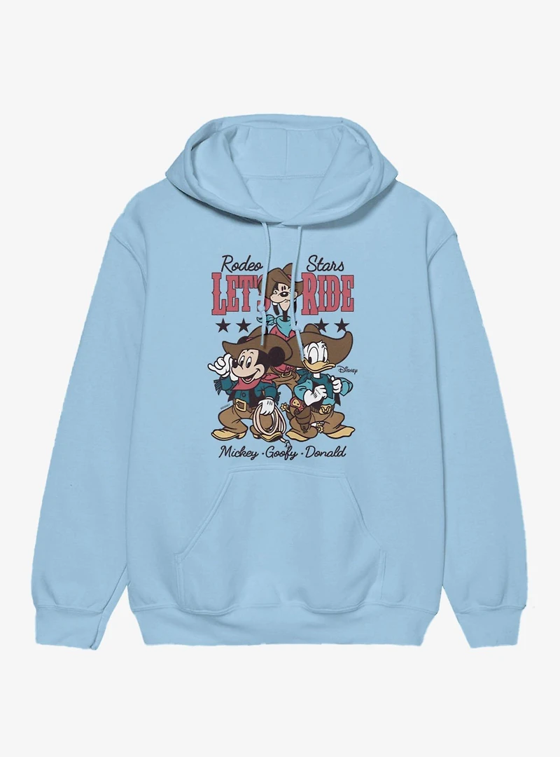 Disney Mickey Mouse Rodeo Stars Let's Ride Goofy Donald Hoodie