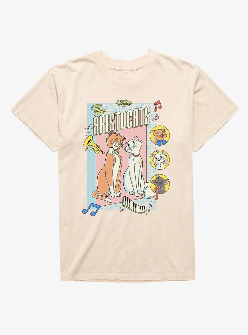 Disney The Aristocats Vintage Music Cover Mineral Wash T-Shirt