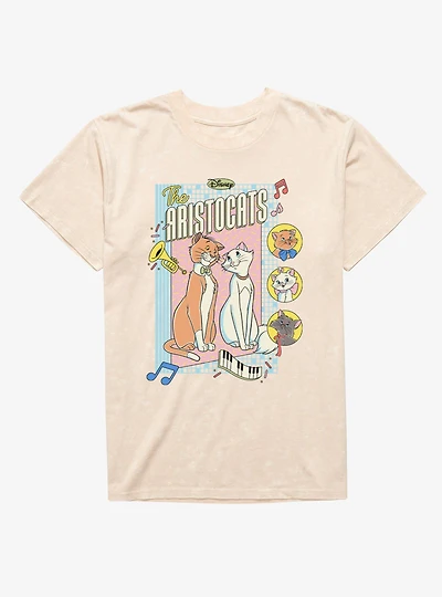 Disney The Aristocats Vintage Music Cover Mineral Wash T-Shirt