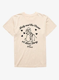 Disney Lady And The Tramp A Love Story Hearts Mineral Wash T-Shirt