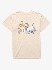 Disney Winnie The Pooh Friends Smile Together Group Mineral Wash T-Shirt