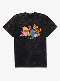 Disney Winnie The Pooh Cute  Ready To Play Mineral Wash T-Shirt
