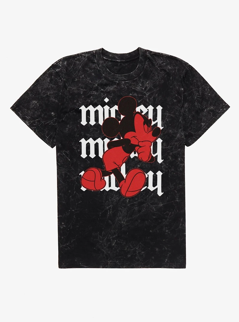 Disney Mickey Mouse Walking Thinker Mineral Wash T-Shirt