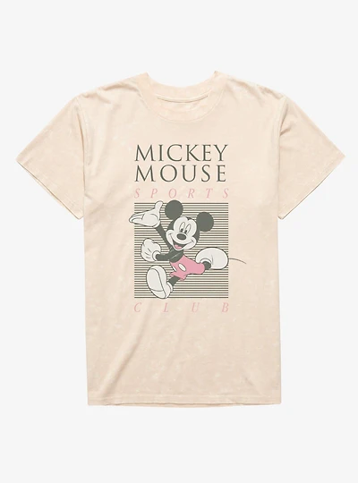 Disney Mickey Mouse Sports Club Lines Mineral Wash T-Shirt