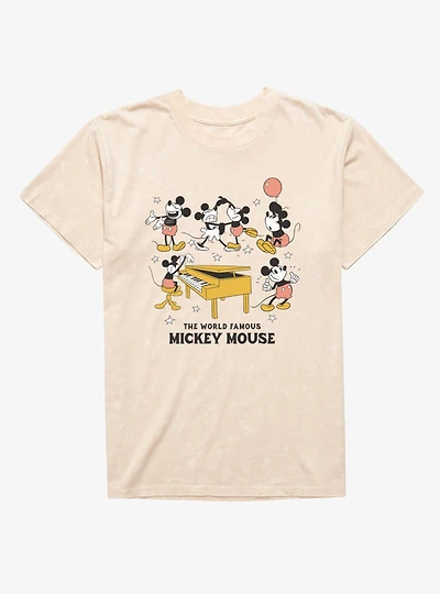 Disney Mickey Mouse The World Famous Vintage Fun Mineral Wash T-Shirt