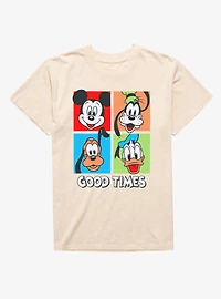 Disney Mickey Mouse Good Times Squares Donald Goofy Pluto Mineral Wash T-Shirt