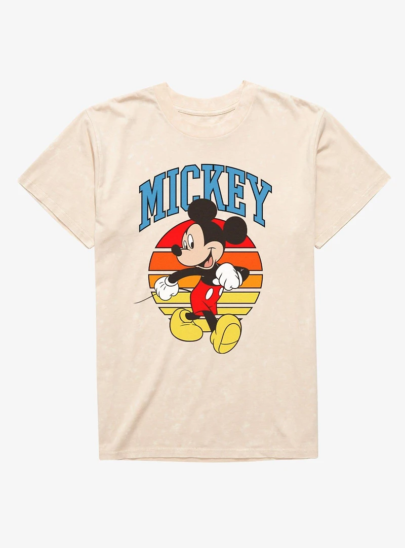 Disney Mickey Mouse Sunrise Circle Mineral Wash T-Shirt