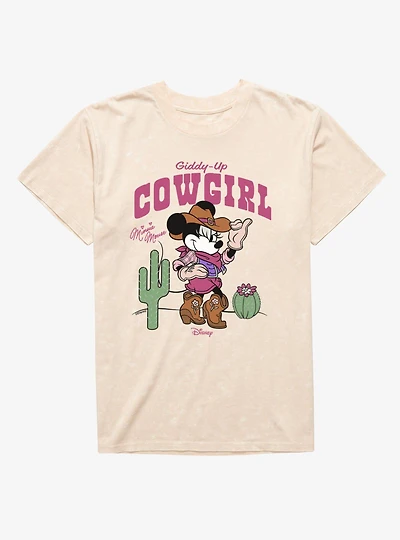 Disney Minnie Mouse Giddy Up Cowgirl Desert Mineral Wash T-Shirt