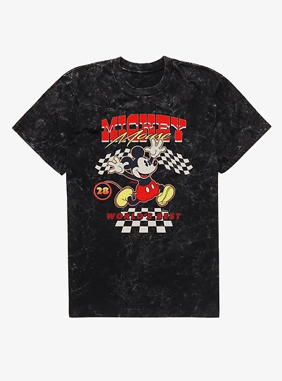Disney Mickey Mouse World's Best Racer 28 Vintage Mineral Wash T-Shirt