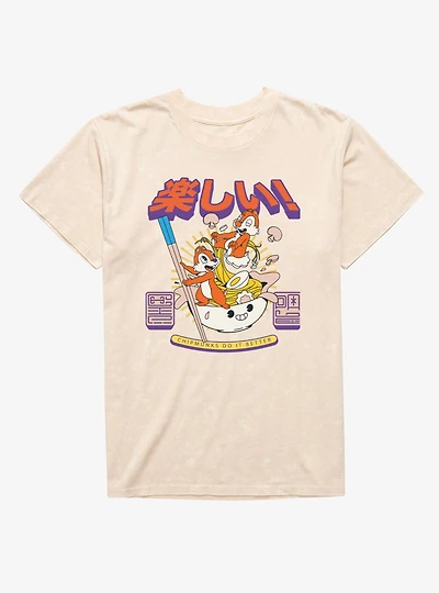 Disney Chip 'n' Dale Chipmunks Do It Better Ramen Mineral Wash T-Shirt