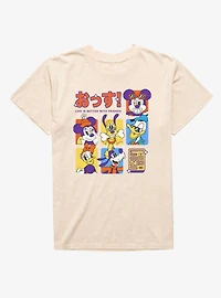 Disney Mickey Mouse Life Is Better With Friends Anime Color Squares Mineral Wash T-Shirt