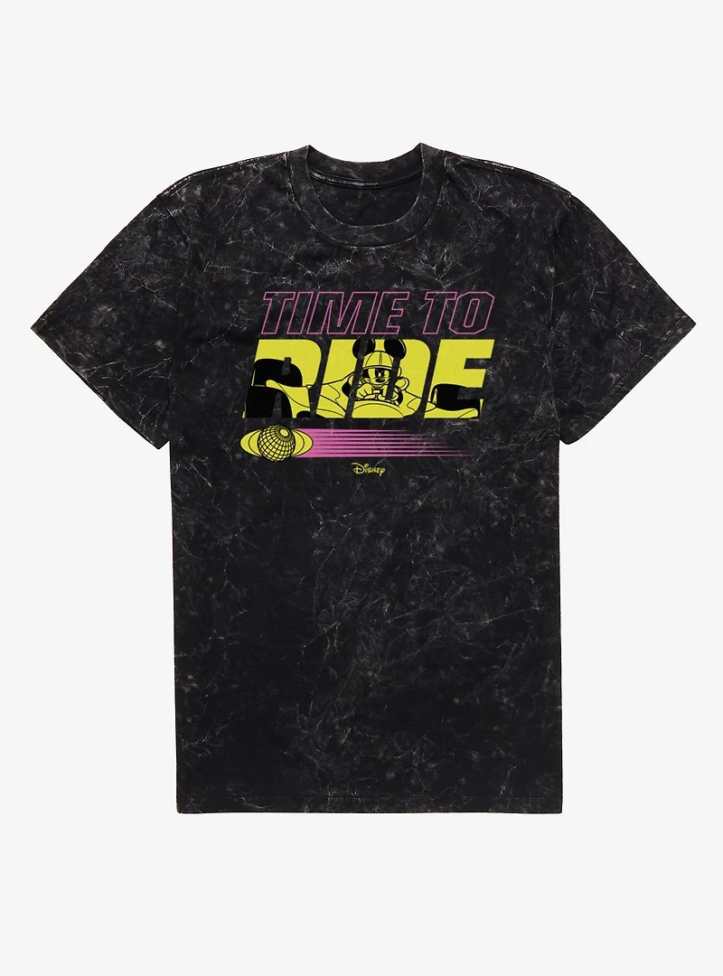 Disney Mickey Mouse Time To Ride Mineral Wash T-Shirt