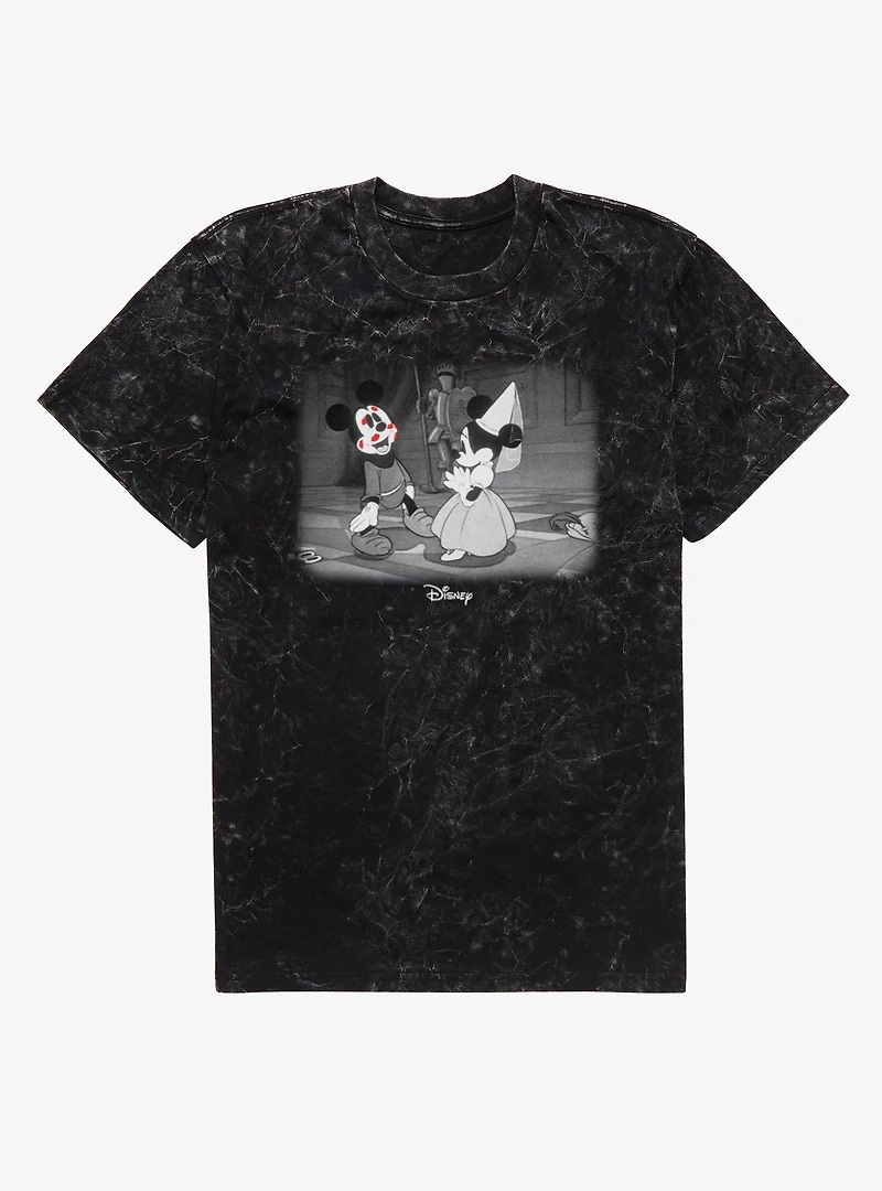 Disney Mickey Mouse Retro Kiss Pop Minnie Mineral Wash T-Shirt