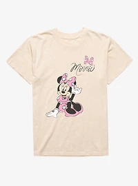 Disney Minnie Mouse Pink Dress Polka Dots Mineral Wash T-Shirt