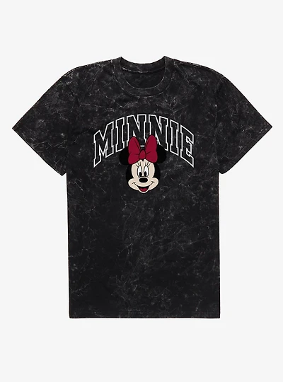 Disney Minnie Mouse Collegiate Outline Mineral Wash T-Shirt