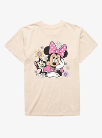Disney Minnie Mouse Cat Flowers Mineral Wash T-Shirt