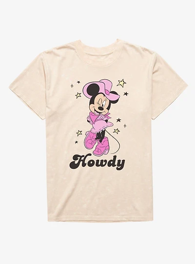 Disney Minnie Mouse Howdy Cowgirl Wink Mineral Wash T-Shirt