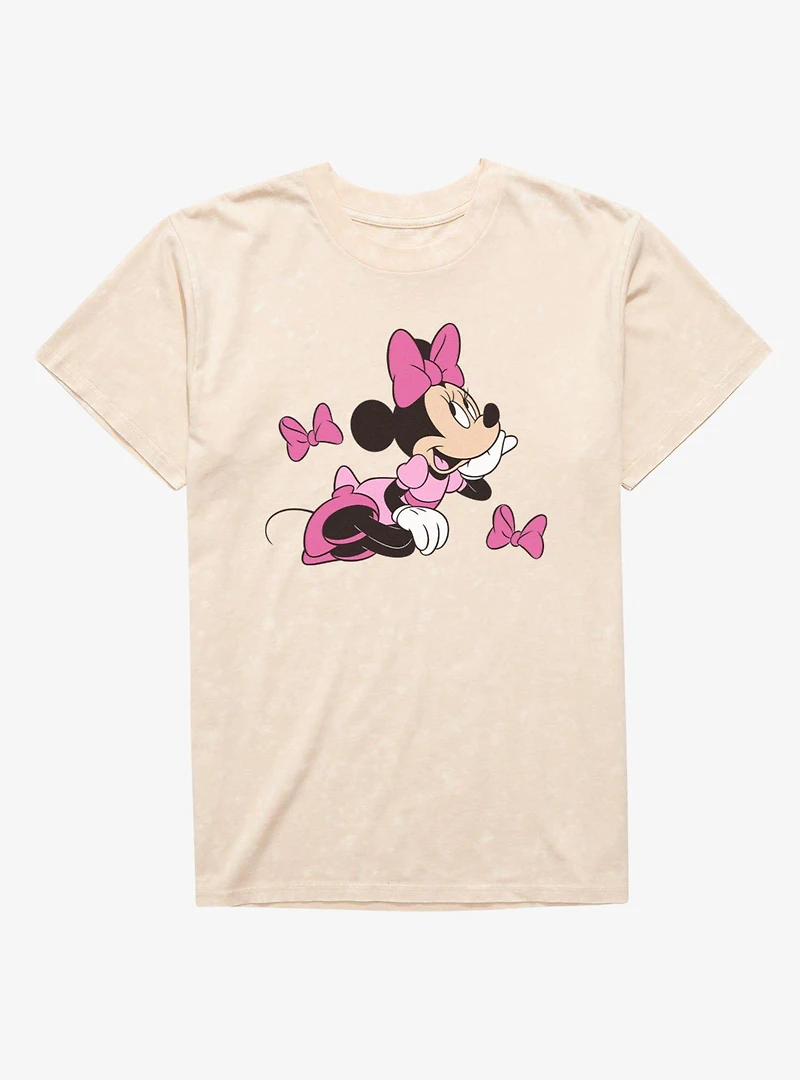 Disney Minnie Mouse Pink Bow Dreamer Mineral Wash T-Shirt
