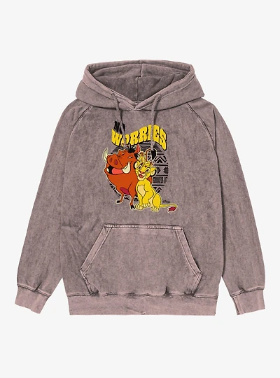 Disney The Lion King No Worries Group Vintage Mineral Washed Hoodie