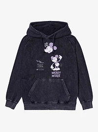Disney Mickey Mouse Character Model Retro Sketch Vintage Mineral Washed Hoodie