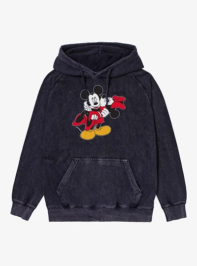 Disney Mickey Mouse Carrying Kiss Minnie Vintage Mineral Washed Hoodie