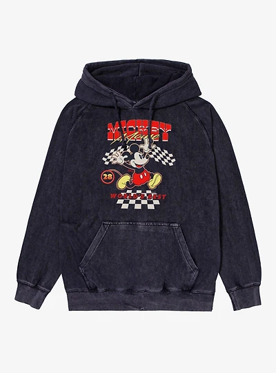 Disney Mickey Mouse World's Best Racer 28 Vintage Mineral Washed Hoodie