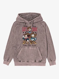 Disney Mickey Mouse Rodeo Stars Let's Ride Goofy Donald Vintage Mineral Washed Hoodie
