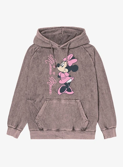 Disney Minnie Mouse Signature Pink Outfit Vintage Mineral Washed Hoodie