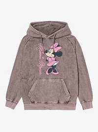 Disney Minnie Mouse Signature Pink Outfit Vintage Mineral Washed Hoodie
