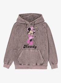 Disney Minnie Mouse Howdy Cowgirl Wink Vintage Mineral Washed Hoodie
