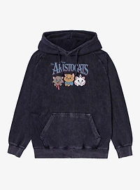 Disney The Aristocats Logo Kitten Face Lineup Vintage Mineral Washed Hoodie