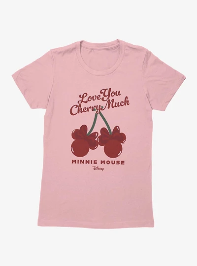 Disney Minnie Mouse Love You Cherry Much Womens T-Shirt