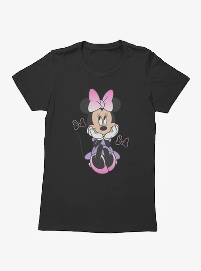 Disney Minnie Mouse Sitting Bow Gradients Womens T-Shirt