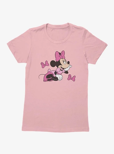 Disney Minnie Mouse Pink Bow Dreamer Womens T-Shirt