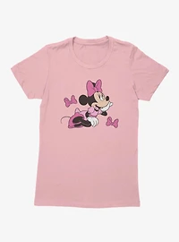 Disney Minnie Mouse Pink Bow Dreamer Womens T-Shirt