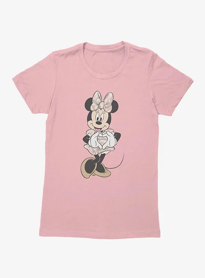 Disney Minnie Mouse Heart Hands Pink Camo Dress Womens T-Shirt