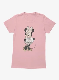 Disney Minnie Mouse Heart Hands Pink Camo Dress Womens T-Shirt