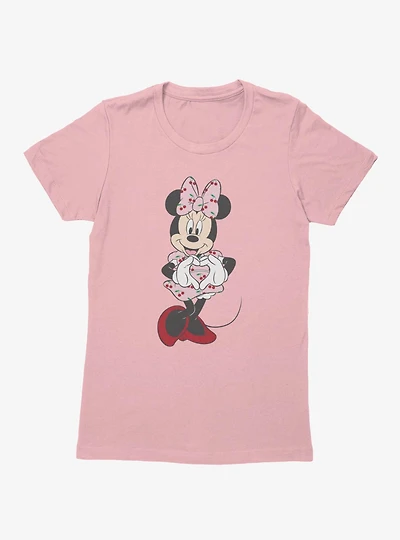 Disney Minnie Mouse Heart Hands Cherry Drop Dress Womens T-Shirt